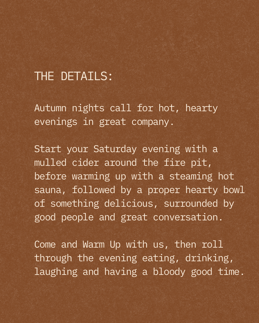 THE WARM UP NIGHTS | 24TH OCT & 14TH NOV